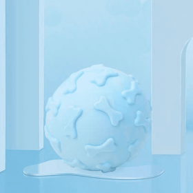 Dog toys bite-resistant pet teething teeth cleaning supplies self-help boredom dog round ball interactive bone ball - Blue