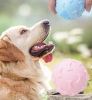 Dog toys bite-resistant pet teething teeth cleaning supplies self-help boredom dog round ball interactive bone ball - Yellow