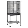 VEVOR 54 inch Standing Large Bird Cage, Carbon Steel Flight Bird Cage for Parakeets, Cockatiels, Parrots, Macaw with Rolling Stand and Tray - Defalut