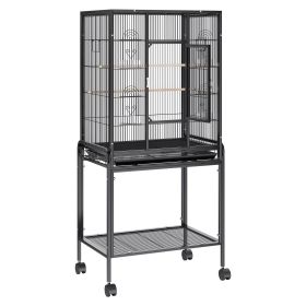 VEVOR 54 inch Standing Large Bird Cage, Carbon Steel Flight Bird Cage for Parakeets, Cockatiels, Parrots, Macaw with Rolling Stand and Tray - Defalut