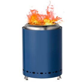 7.1*7.1*9.7in smokeless fire pit blue - as picture