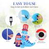5ft Dinosaur Holding Rocket Independence Day Blow Up Lighted Decoration With 4Led Light - as picture