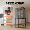 VEVOR 54 inch Standing Large Bird Cage, Carbon Steel Flight Bird Cage for Parakeets, Cockatiels, Parrots, Macaw with Rolling Stand and Tray - Defalut