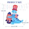 5ft Dinosaur Holding Rocket Independence Day Blow Up Lighted Decoration With 4Led Light - as picture