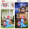 5ft Dinosaur Holding Rocket Independence Day Blow Up Lighted Decoration With 4Led Light - as picture