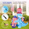 5ft Dinosaur Holding Rocket Independence Day Blow Up Lighted Decoration With 4Led Light - as picture
