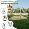10 ft. x 13 ft. Galvanized Large Metal Walk in Chicken Coop Cage Farm Poultry Run Hutch Hen House - as Pic